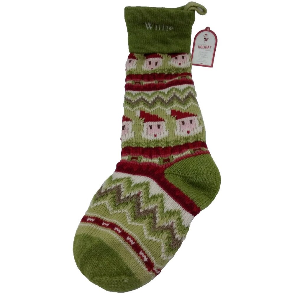 Pottery Barn Kids Willie Natural Fair Isle Wool Christmas Holiday Stocking